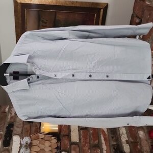 UNTUCKit Valdonica Slim Fit Light Gray Geometric Button Down Shirt